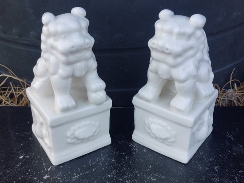 Vintage pair white porcelain - pair,