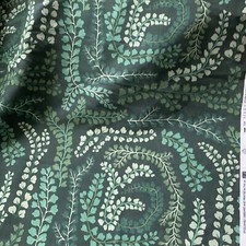 Harlequin Curtain Fabric FAYOLA 3.3m Fig Leaf / Clover Botanic Linen Mix Design