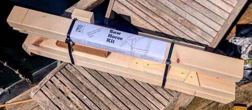 Wooden saw horse kit - saw,