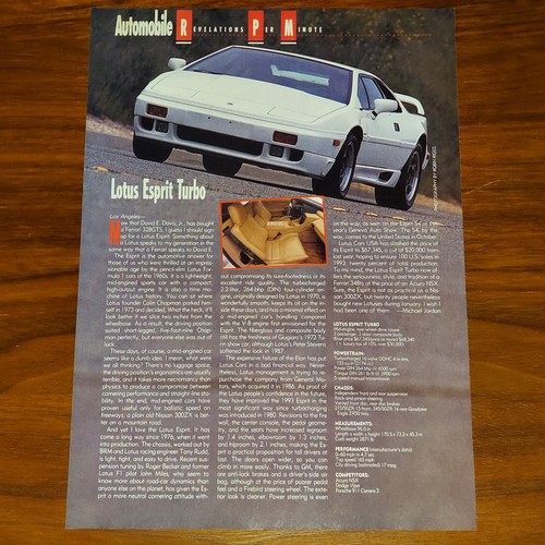 Lotus esprit turbo magazine - esprit,