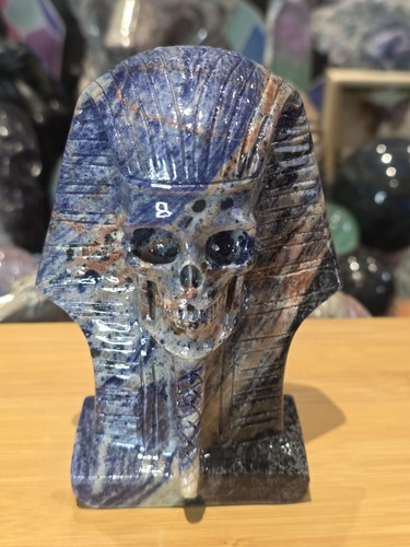 Sodalite pharaoh skull crystal - sodalite,