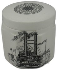 Vintage pot jar with lid Sandland Ware Frank Cooper Oxford Marmalade New Orleans