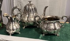 SILVER PLATE TEA SET - ORNATE
