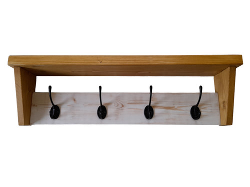 Wooden coat rack with shelf - wooden,