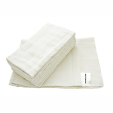 MuslinZ 6PK Prefold Pre Folds Washable Cloth Nappies Boosters Size 1,2,3 White