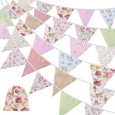 40Ft Fabric Bunting, 42Pcs