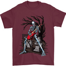 Graveyard Rock Guitar Skull Heavy Metal Mens T-Shirt 100% Cotton