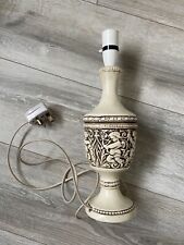 Vintage Lampbase White/ Cream Engraved Cherub French Style - Fully Working