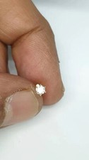2mm Natural GH SI Diamond Solitaire Stud Nose Pin Piercing In 14k Yellow Gold