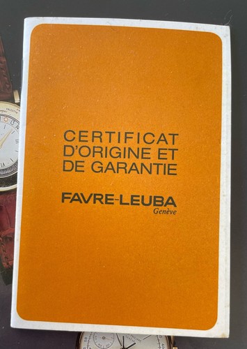 Favre leuba garantie booklet - favre-leuba,
