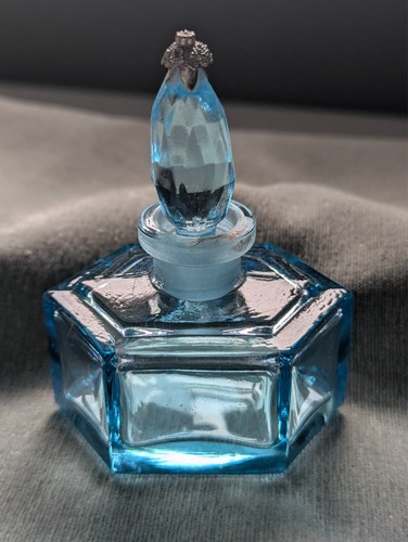Vintage blue glass perfume - vintage,