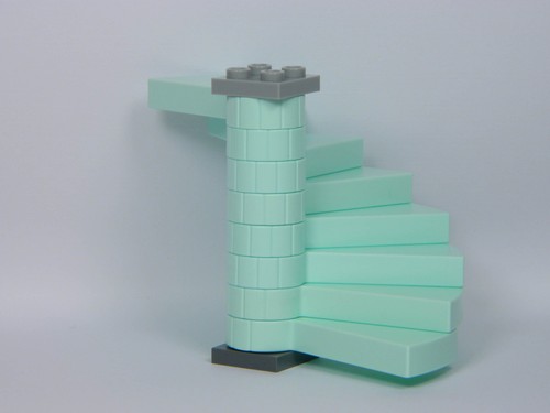 Lego stairs aqua blue - aqua, (x8