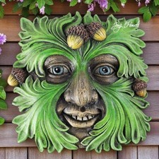 Green Man Wall Plaque Forest King Tree Ent Spirit Garden Ornament Lawn Patio