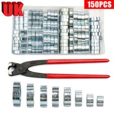 60/150x Double Ear Clamp O Clips Crimp Air Silicone Petrol Water Fuel Hose Pipe