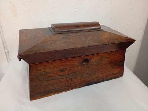 Vintage tea caddy wooden - vintage,