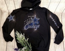 Dallas Cowboys Rhinestone Unisex Hoodie Zip Up or Crewneck Sweatshirt S thru 3x