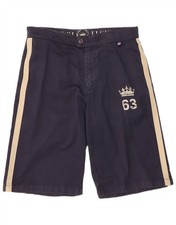 HENRI LLOYD Mens Bermuda Shorts IT 46 Small W32  Navy Blue Colourblock JI10