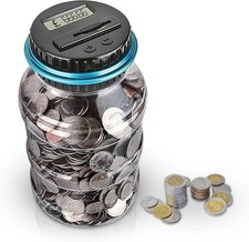 Digital UK Coin Automatic Counting Money Box Jar LCD Display Large Capacity 1.8L