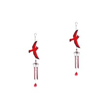 2 Pcs Wind Chime Wall Decoration Parrot Hanging Windchimes Outdoors