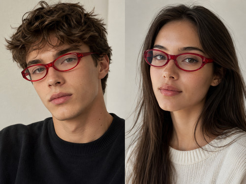 Unisex oval red - unisex, funky