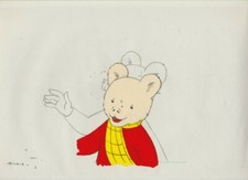 RUPERT THE BEAR Cartoon Animation 12.5x10.5" Cel A-35 Red Sweater & Scarf