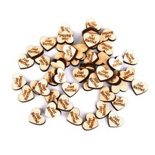 Lot of 50 Just Married Wooden Hearts Scrapbooking Embellishments Crafts