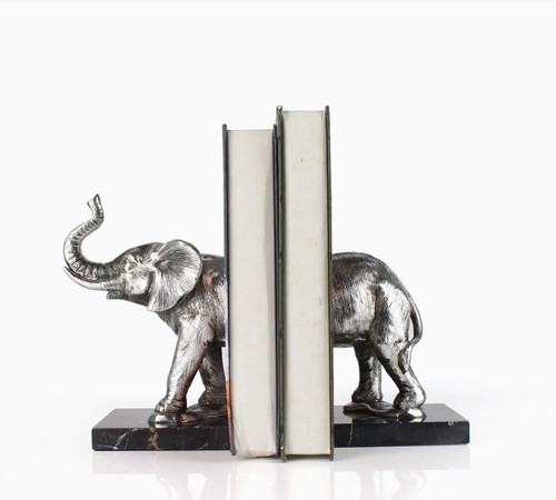 Pair elephant bookends - pair, of