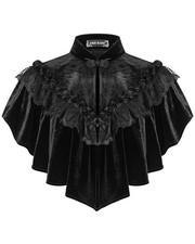 Dark In Love Womens Gothic Shrug Cape Black Velvet Shawl Steampunk VTG Victorian