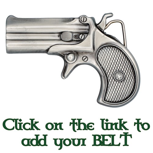 Pistol gun belt buckle biker - gun,