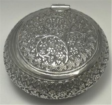 Vintage Solid Silver Squeeze Box (Tobacco/Snuff) – Middle Eastern/Asian (94g)