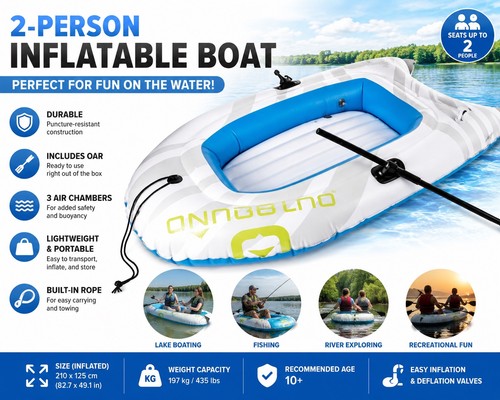 Person inflatable boat raft - 2,
