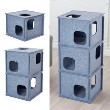 Stackable Felt Cat Tunnel Playhouse Hideaway Cave Pet Kitten Activity Center Toy