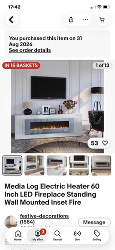 Media log electric heater - electric, 60