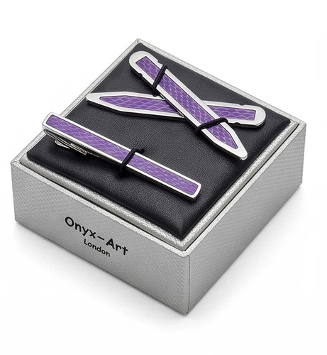 Purple enamel tie bar - purple,