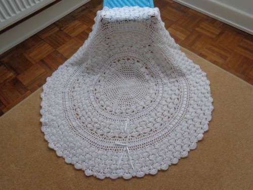 New white baby shawl hand - shawl, made