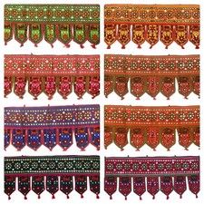 Indian Toran Elephant Door Valance Tapestry Cotton Wall Hanging Ethnic Topper