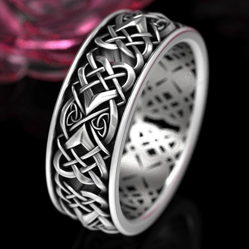 14k white gold over celtic - white,