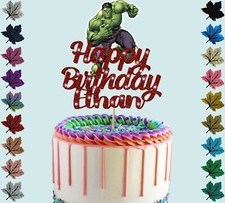 Hulk Customised Glitter Cake Topper / Any Name