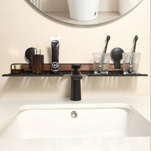 Drill sink shelf walnut - no-drill,