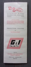 MARTIN WALKER LTD Dormobile Utilecon etc orig 1959 UK Exterior Colours Brochure
