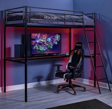 X-Rocker High Sleeper Gaming Bunk Bed with Desk