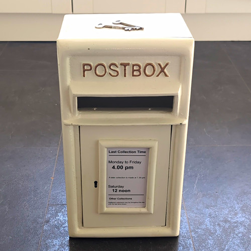 White metal wedding postbox - white,