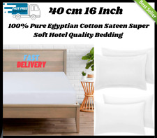 800TC Pure Egyptian Cotton Fitted Sheet 16 Inch Deep Soft Hotel Quality Bedding