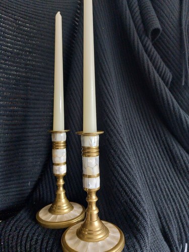Vintage pair brass mother - of,