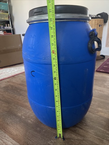 Blue plastic barrel drum - drum, 40
