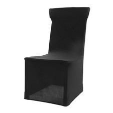 Black 2Pcs Chair Slipcover Durable Elastic Spandex Pure Color Stain Repellen NEW