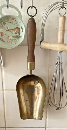 Antique brass scoop - brass, with