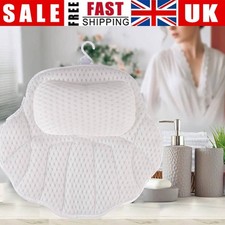 Luxury Bathroom Spa Bath Pillow Non-Slip Comfortable Headrest Cushion Bathtub UK
