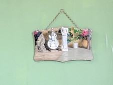 Vintage Art Deco Bevelled Edge Hanging Mirror Bevel Edges Rectangle On Chain