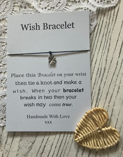 Clover wish bracelet string - bracelet, string/